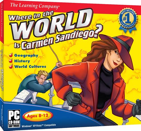 Where in the World is Carmen Sandiego? Educational game in which you need to follow clues in order to find Carmen Sandiego. You will visit a lot of different locations all over the world. Carmen Sandiego is a master thief who leads the criminal organization V.I.L.E. This organization specializes in stealing the world’s treasures without a trace.